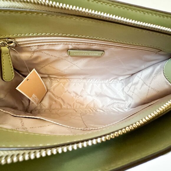 Michael Kors Sheila Medium Satchel Shoulder Crossbody Bag Light Sage - Picture 8 of 12